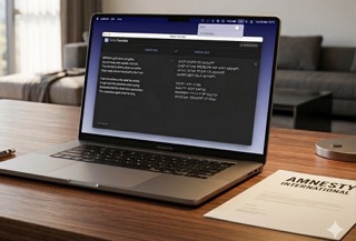 A laptop on a desk